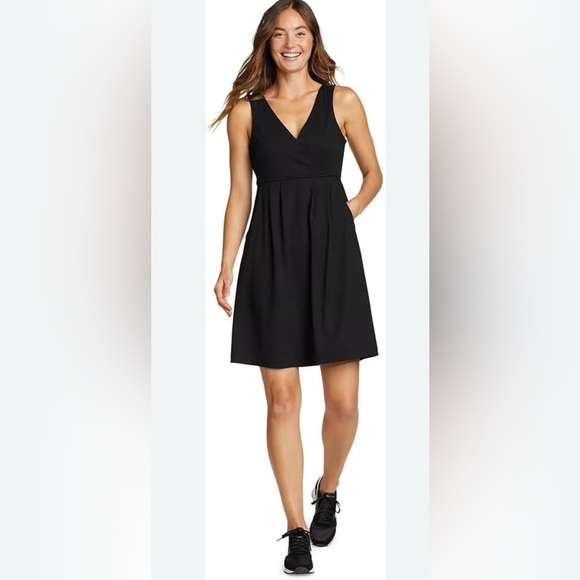 Eddie Bauer Sleeveless V-Neck Black Dress Size Medium - Picture 1 of 8